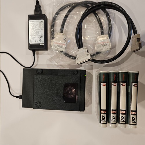 Vintage Iomega Jaz Drive V1000S SCSI w/ 4x 1GB Disks Sealed Cables PSU Bundle
