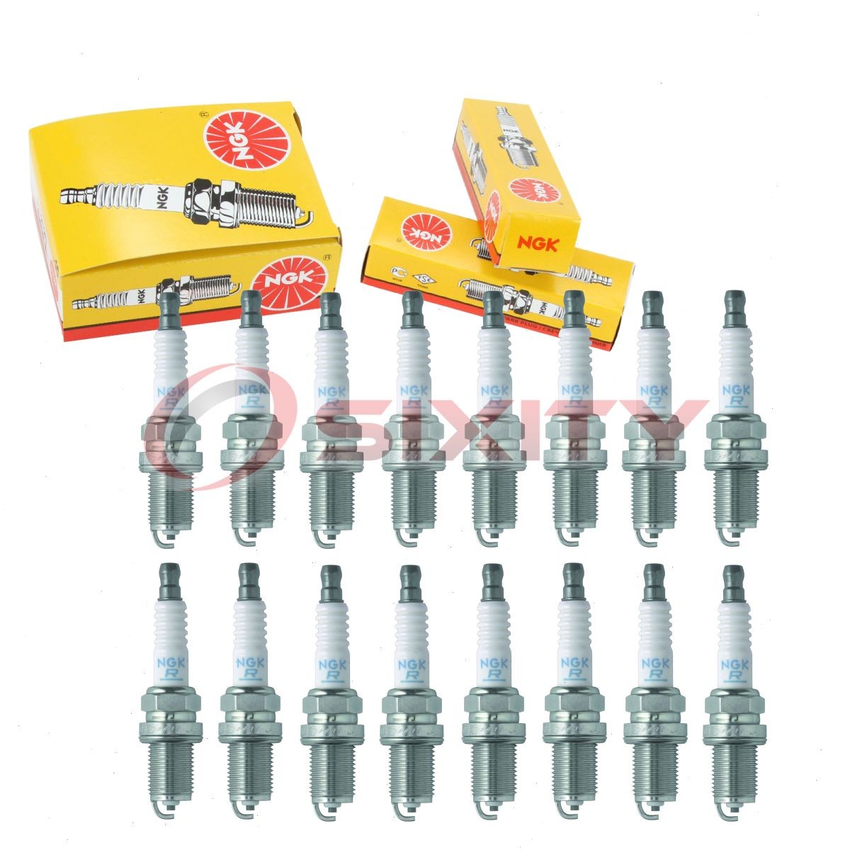 16 pcs NGK Standard Spark Plugs for 2001-2002 Mercedes-Benz CL55 AMG 5.5L V8 gv