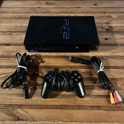 SONY PlayStation 2 Original Black Fat Gaming System. Tested And Works Great!