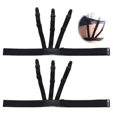 1Pair Adjustable Shirt Holder Stays Elastic Suspenders Gentleman Leg Braces