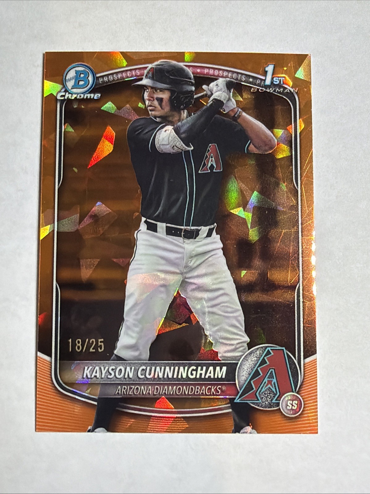 2025 1st Bowman Draft Chrome Sapphire Orange Ref Kayson Cunningham 18/25 RC SP