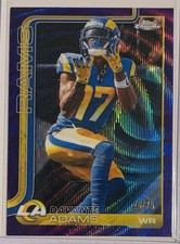 2025 Topps Chrome Football Davante Adams Purple Wave /75 Los Angeles Rams #165