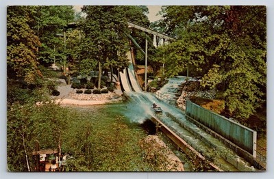 Postcard PA Hershey Amusement Park Log Flume Ride Hershey Pennsylvania 1974 BB15