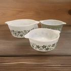 VTG PYREX 3 PC SPRING BLOSSOM CRAZY DAISY CASSEROLE DISH 472 473 474