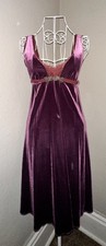Free People    RARE    Vintage Purple Velvet  Lace Ethereal Babydoll Dress