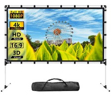 120 Inch Projector Screen and Stand Portable Front Rear Projection Screen 16:...