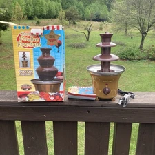 Nostalgia 3-Tier Chocolate Fondue Fountain Brand New In Box Tested Works