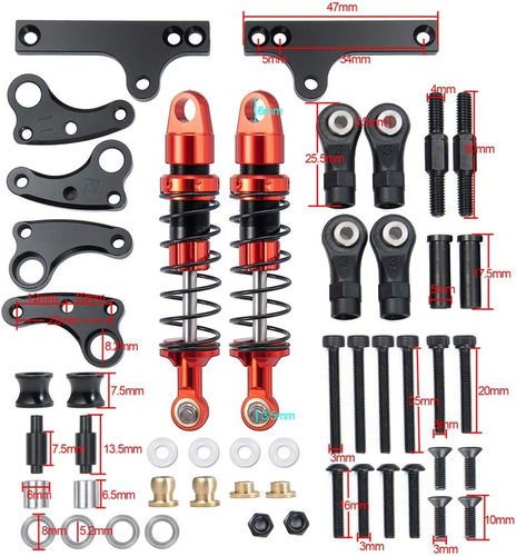 2Pcs RC Shock Absorber Damper 70Mm Cantilever Suspension Kit for Axial SCX10 II - Picture 2 of 7