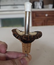 Vintage Deer Antler Burr Wine Bottle Cork Stopper Pourer Liquor Germany Spout