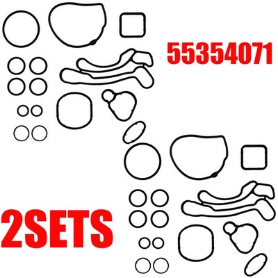 2x Engine Oil Cooler Gaskets Seals Kit For Chevrolet Cruze Aveo Sonic 1.8L 1.6L