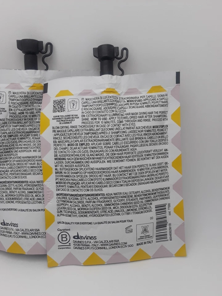 Lote de 3 Mascarillas Capilares Veganas Davines THE SPOTLIGHT CIRCLE 1.69 Fl OZ 50 ml Foto 4 de 4