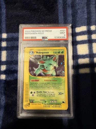 Pokemon 2003 Skyridge H21 Nidoqueen Holo Card PSA 9