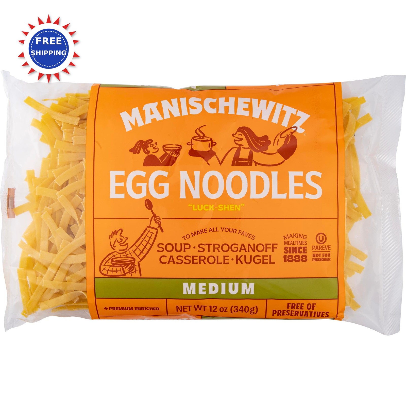Noodles Medium 12 oz Manischewitz natural long lasting dental dog treats