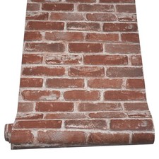 1-6Roll Urban Brick Red Wallpaper 696600 Stone Realistic Wall 3D Effect Feature