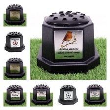 Memorial Grave Flower Pot Vase Hex Graveside Black Insert INCLUDES FREE STICKER