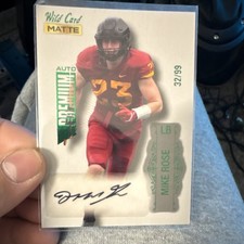 2022 Wild Card MATTE Mike Rose Auto Premium White-Green Foil Rookie /99 NCAA. rookie card picture