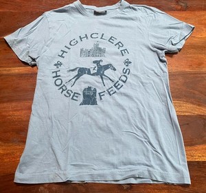 Clique Highclere Horse Feeds Light Blue Graphic T-Shirt Size Small