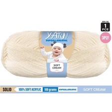 1pce Acrylic BabyYarn CREAM 3ply 100G