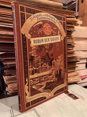 Jules Verne - Robur der Sieger. Hartleben's Verlag. Deutsche Erstausgabe!