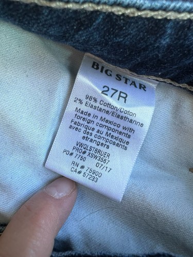 Big Star Womens Liv Straight Low Rise Jeans Medium Wash Distressed Size 27 R - Picture 8 of 14