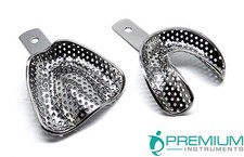 Dental Impression Perforated Large Trays Upper Lower Autoclavable Instruments