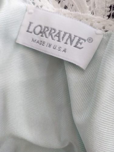 Vtg Lorraine Long Peignoir Set Robe & Nightgown Nylon Lace Trim Large Made USA - Picture 15 of 15