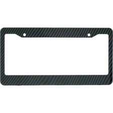 JDM Black Carbon Fiber Look License Plate Frame Cover With Screw Caps