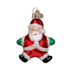 Small Santa Green Gloves Blown Glass Christmas Ornament by Old World Christmas