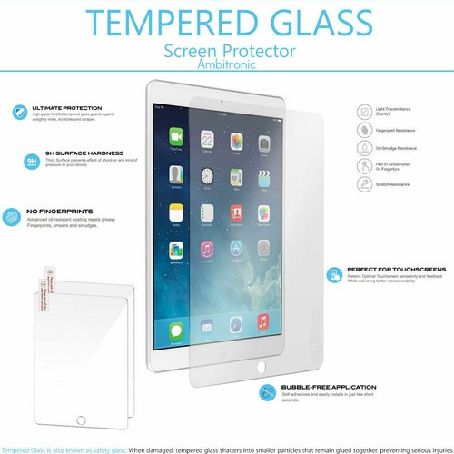 2 STÜCK HARTGLAS FOLIE DISPLAYSCHUTZFOLIE FÜR APPLE IPAD 9,7" 2. GENERATION 2011 - Bild 3 von 8
