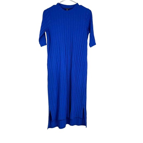 SZ XS Eileen Fisher MIDNT Viscose Jersey Three Quarter Sleeve V-Neck Dress  NWT | eBay