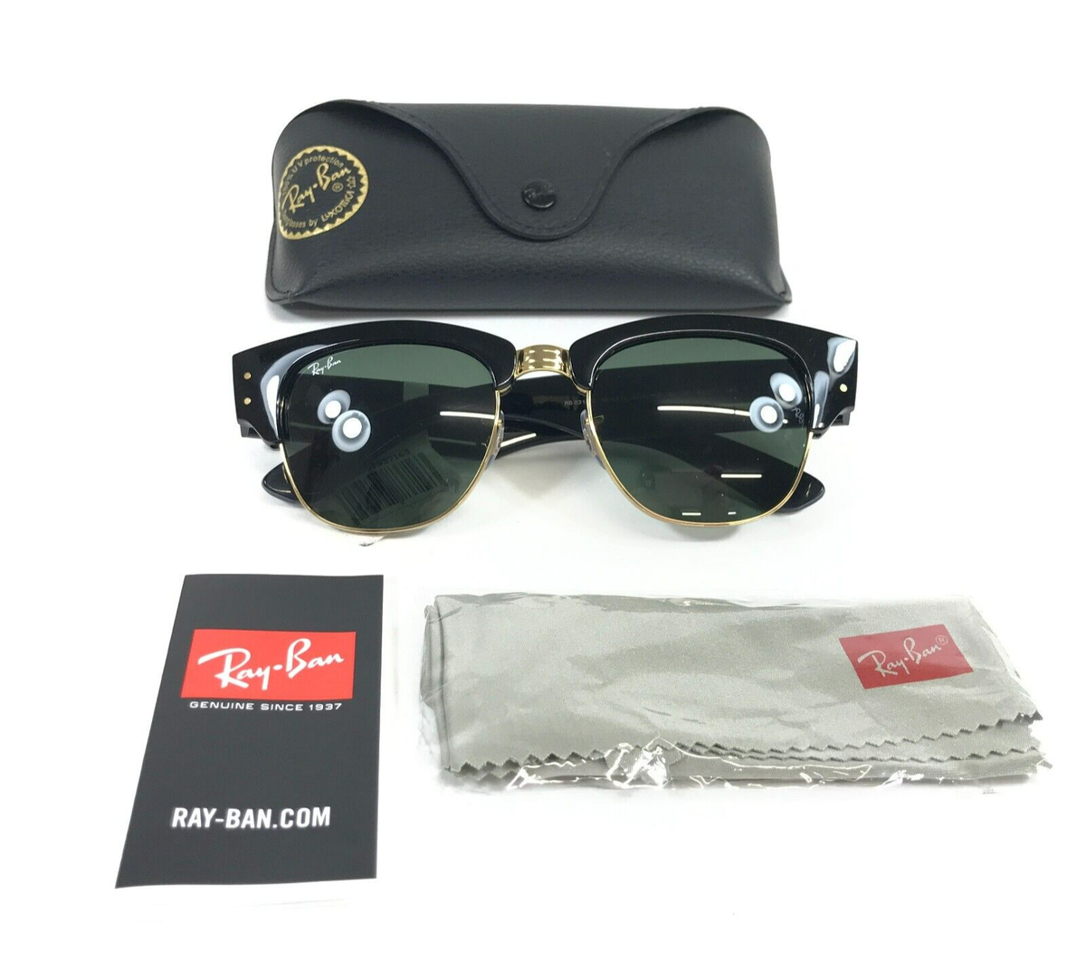 Q3151 Rayban RB0316ーS サングラス MEGA CLUBMASTER Sunglasses in Black On Gold and G-15 Green