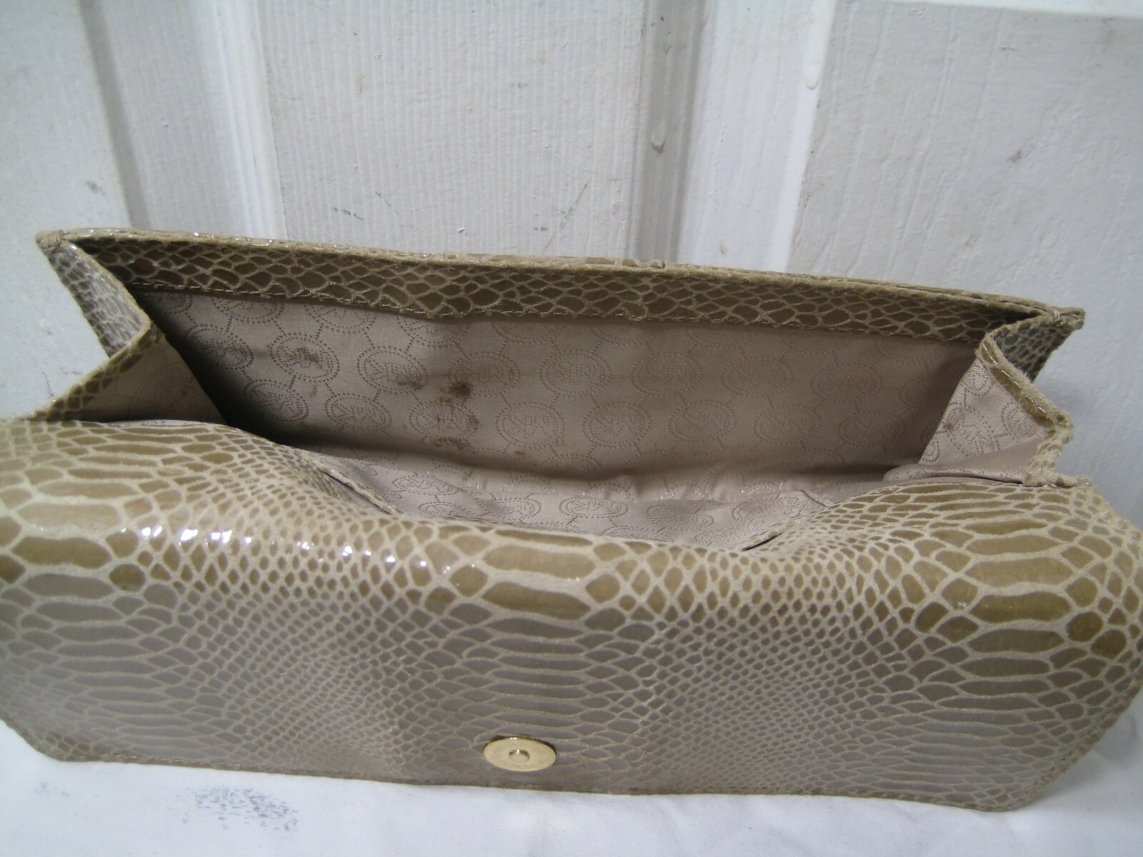 Michael Kors Brown Embossed Python Clutch Bag - image 10