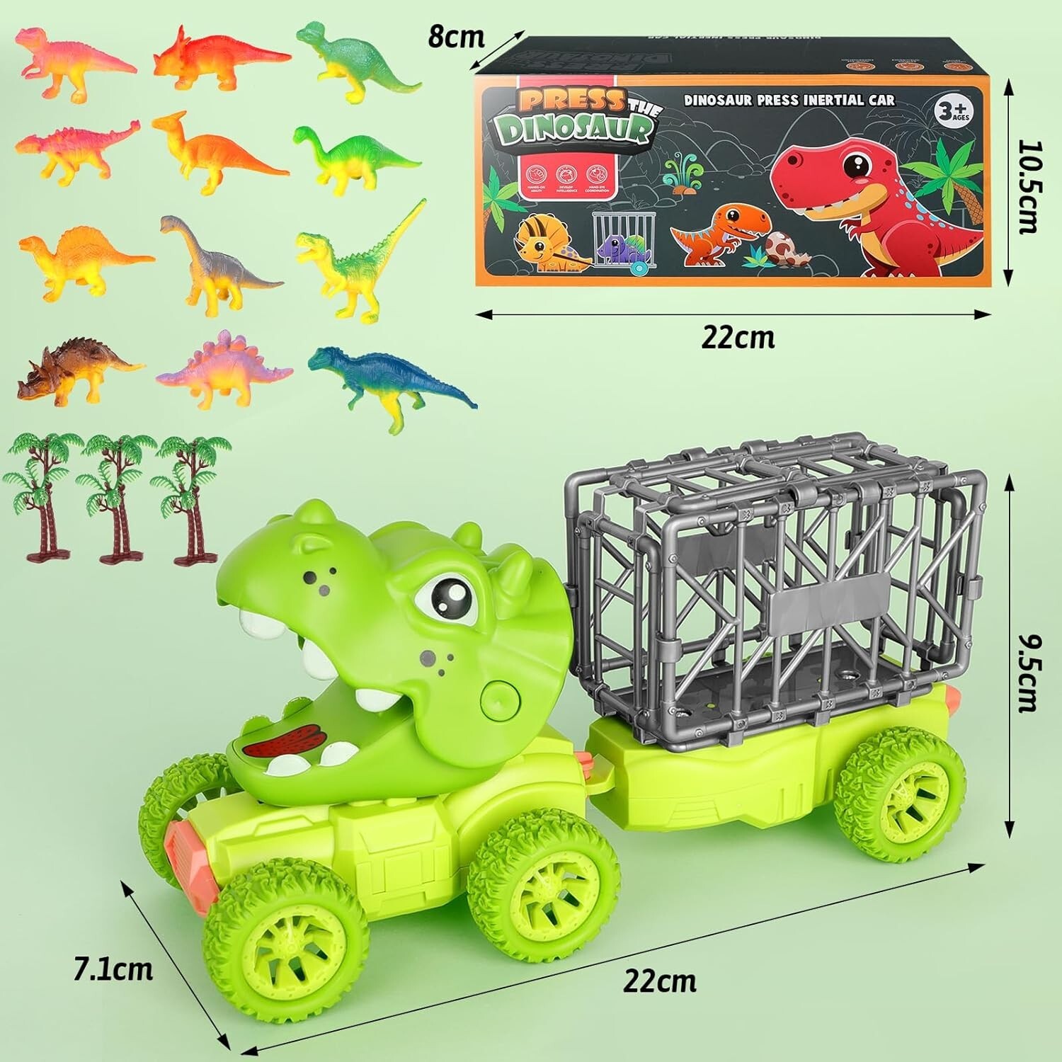 Kids Dinosaur Truck Toy,Dinosaur Storage Transport Carrier Truck,Ideal