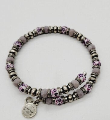 Alex and Ani Vintage 66 Floral Bead Wrap Bracelet Multicolored