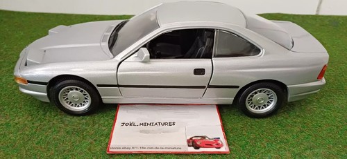 BMW 850i coupé gris argent silver 1/18 MAJORETTE voiture miniature de collection - Imagen 2 de 8
