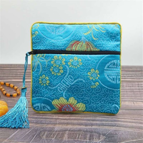Bag Zipper Gift Coin 5pcs Jewelry Tassel Square Chinese Purse Silk Pouches - Picture 18 of 24