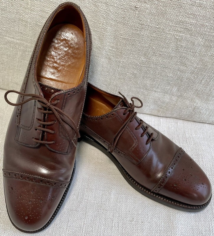 JM Weston 579 Giscard Medallion Perf Cap Toe BoxCalf Semi Brogue UK 9.5 US 10.5