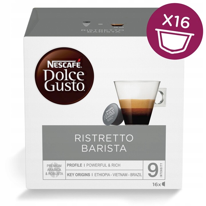 NESCAFE DOLCE GUSTO CAPSULES - RISTRETTO BARISTA - 16 PODS