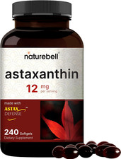 Astaxanthin 12Mg, 240 Softgels, Made with Astax Max Strength from Microalgae...