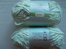 Herrschners Baby Belle chenille yarn, Mint, lot of 2 147 yds each