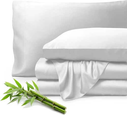 Luxury Twin XL Bamboo Rayon Sheet Set - Deep Pocket & Breathable Comfort - Picture 3 of 10