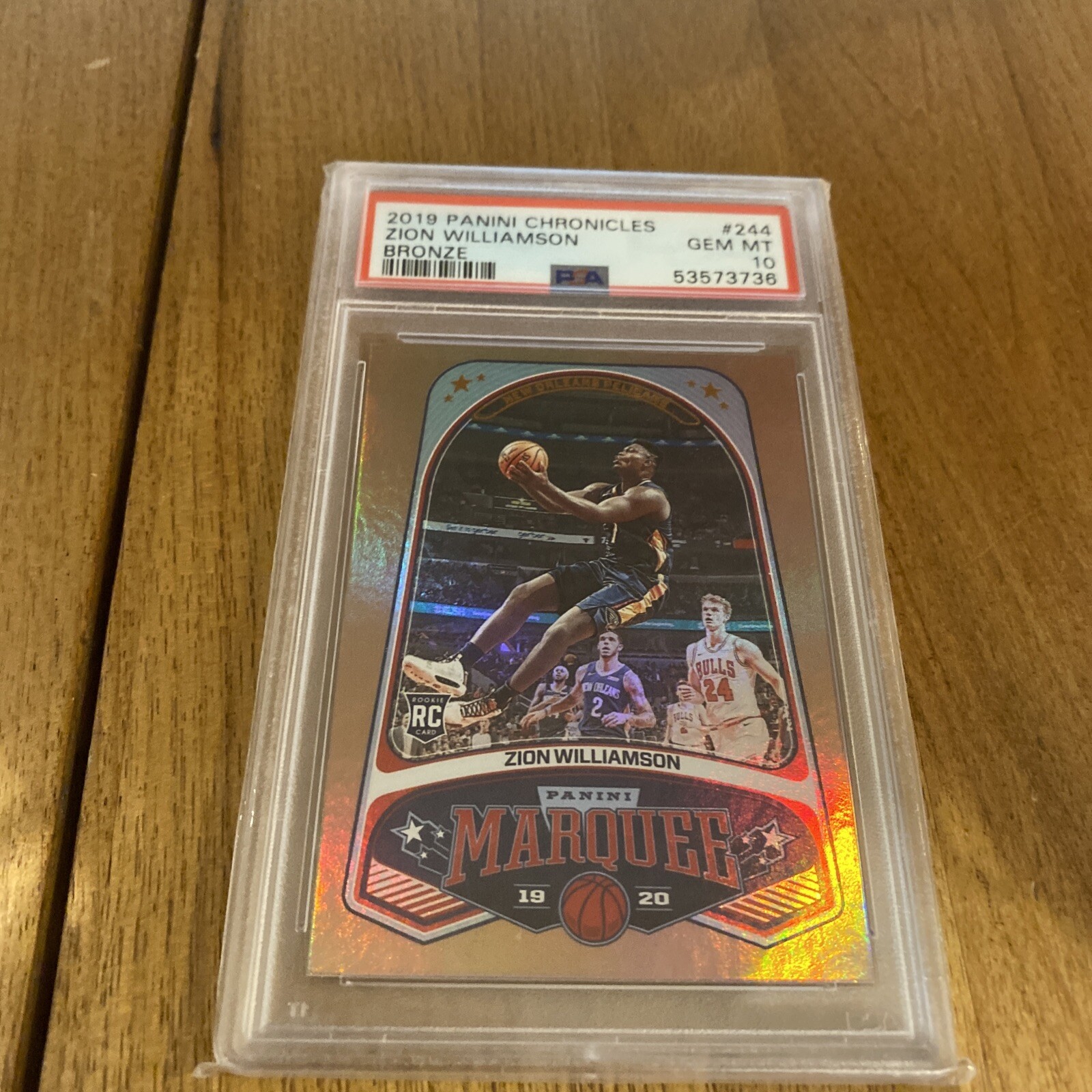2019-20 Panini Chronicles Zion Williamson Marquee Rookie #244 BRONZE PSA 10 GEM