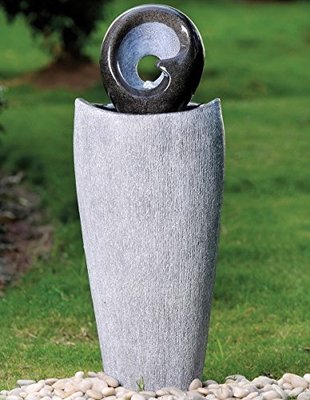 Brema Wasserspiel Polyresian mit 6 LEDs Höhe: 86cm,Gartenbrunnen,*NEU & OVP *