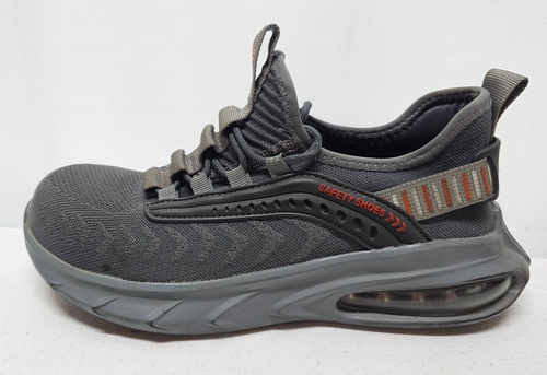 Steel Toe Safety Shoes Mens Size 7.5 Gray Lace Up Steel Toe Low Top Work Sneaker - Picture 2 of 11