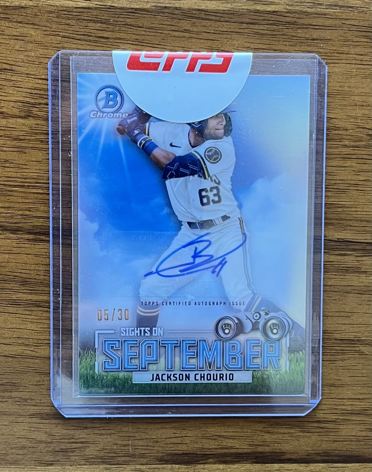 JACKSON CHOURIO 2023 Bowman Chrome Auto /30 - Sights on September SOS-11 - SSP