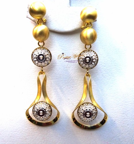 Extra langer vergoldeter Ohrring Schmuck für Damen - Bild 8 von 18