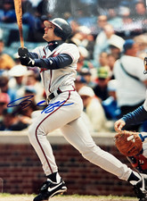 TONY GRAFFANINO ATLANTA BRAVES MLB SIGNED 8 X 10 COLOR PHOTO