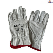 12 PAIA GUANTI LAVORO IN PELLE FIORE BOVINO EDILIZIA GIARDINAGGIO TG. 8/9/10/11