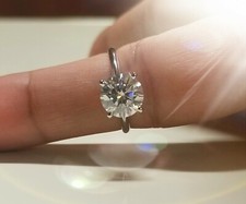 1.35 H VS2 Carat Ideal Cut Round Brilliant Diamond Solitaire Ring in 14k Gold 