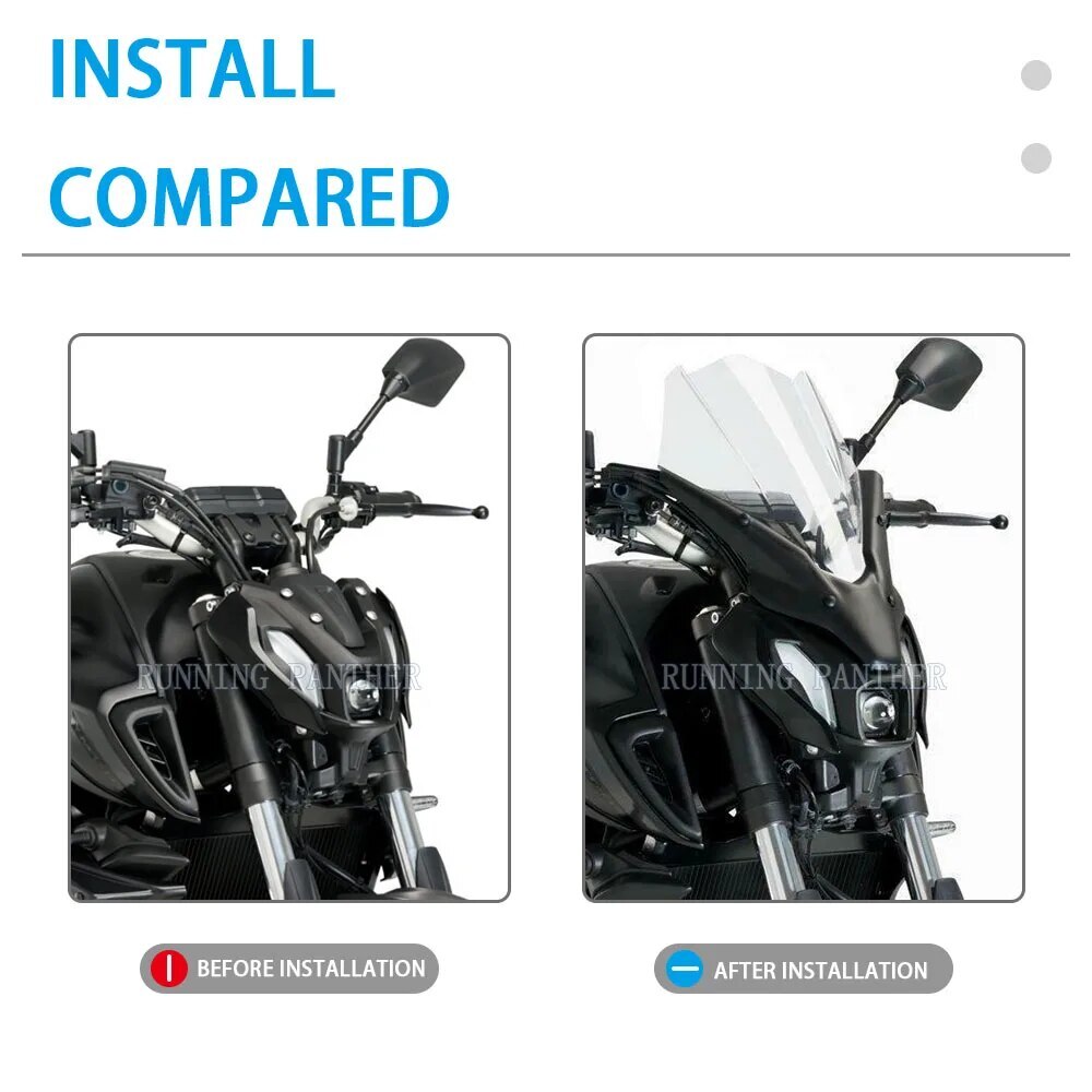 MT07 Windshield Windscreen For YAMAHA MT-07 FZ-07 2018 2019 2020 Motorfiets Accessoires Pare Brise Windschermen Fz07 Mt Fz 07